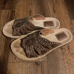 Clarks Artisan Brown Leather Sandals